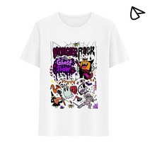 크래픽아트 반팔티셔츠 오버핏 빅사이즈 남여공용티셔츠 몬스터 할로윈 (Front)