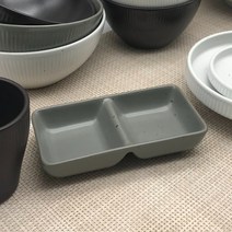 여주 고은 도자기 모음나눔접시 세칸나눔 두칸나눔 쌍초장기 원초장기, 1개, 직쌍초장기_그레이