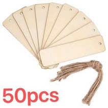 나무 빈 책갈피 직사각형 모양 교수형 태그 미완성 된 마커 DIY 공예에 대 한 구멍과 로, 01 50PCS