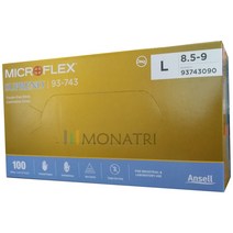 안셀 마이크로플렉스 수프레노 93-743 MICROFLEX SUPRENO 일회용 니트릴 장갑 Large 100매, 1팩