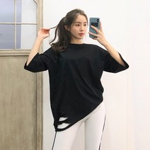 이힝 루즈핏 빈티지트임 레이어드티셔츠 반팔 티셔츠