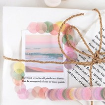 원형 꾸미기테이프 마스킹테핑 종이 포장 데코, 8