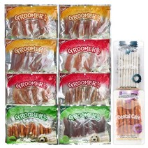 대용량 그루머스 강아지 간식 400g 사사미 개껌, 우유껌 8P