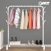OMT 스탠드 옷걸이 행거 수납선반 겸용 두꺼운 철제 헹거 가방 모자 OHG-B1, 화이트