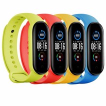 (4/5/8 팩) 샤오미 Mi 5 & Mi 6 스트랩/Amazfit Band 5 교체용 밴드 Mi Band 5 및 Mi 6 스마트워치 밴드 및 Amazfit Band 5용 피부, Mi 5-Blue/Lemon Green/Red/Yell