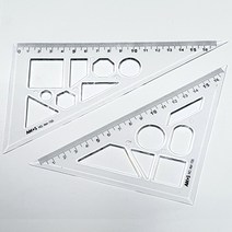 삼각자 2개 세트/ 수학 도형 특수각 30도 45도 60도 도형자 초등 학습준비물 문구 학용품 제도용품 공예공작 학습준비물