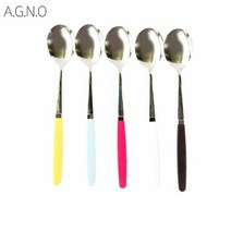 아그노_알록달록칼라_숟가락_5종_택1 3BC6, 핑크