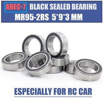 MR95RS 베어링 10PCS 5x9x3mm ABEC7 취미 디지털 RC 자동차 트럭 MR95 RS 2RS 볼 베어링 MR952RS 블랙 밀봉