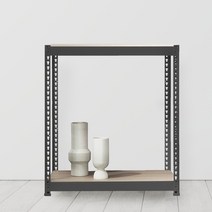 스피드랙 철제선반 조립식 앵글 2단 1200 x 600 x 2100, 블랙, 9mm 양면코팅 보드