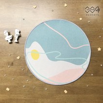 364days 먼지없는 사계절 원형 기하학 패턴 미니 러그 북유럽감성 미니 카페트 발매트 디자인 일러스트 그림 러그 40cm 10종