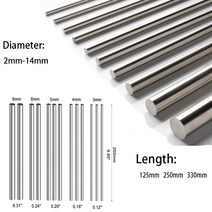 강선활대 15pc 스테인레스 스틸 솔리드 라운드로드 선반 바 재고 diy 공예 도구 직경 2mm 2.5mm 3mm 4mm 5mm 6mm 8mm 10mm14mm, 10mm 1개, 250mm