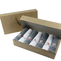 코튼알리오 새해소망 솟대자수 설 명절선물 수건선물세트 손잡이박스포장, 7개, 화이트