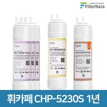 청호나이스 휘카페 CHP-5230S 고품질 정수기 필터 호환 1년 세트, 없음