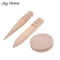 1Pc 솔리드 우드 가죽 공예 가장자리 슬리커 버니 싱 버너 멀티 사이즈 세트 폴리 쉬드 에지 Leathercraft 작업 도구|Leathercraft Tool Sets|, 1개, 3, 단일