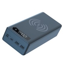 QC3.0 PD 16x18650 Battery for Case LCD Display 5W/10W Wireless Charging Box for, 일반 + 무선 충전, 검은색