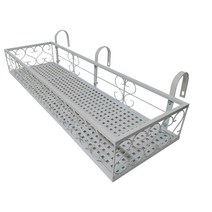 모칸도 베란다 화분걸이대(직각형 80x20cm고층용) 고리 3개형, 화이트