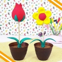 클레이 봄 꽃 화분 만들기 5인 세트 키트 재료 미술 수업 활동 도안 꾸미기 방과후, 상세페이지 참조