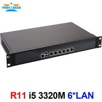 Partaker R11 데스크탑 서버 1U 방화벽 pfSense 라우터 (6 기가비트 LAN 포함) Intel Dual Core i5 3320M 8GB Ram 128GB SSD