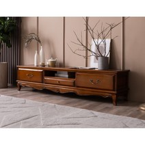 유럽풍 엔틱 원목 서랍형 TV대 거실장(180cm) 다이 목재 인테리어 티비장