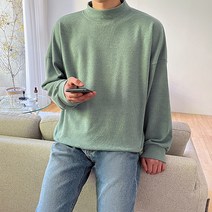 [맨드리]베리 오버핏 반폴라 맨투맨
