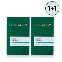 1+1 리얼그램 면역 앤 아연D 400mg 60정 글루콘산 추출분말 유기농 과일채소