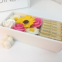 비누꽃 부모님 용돈박스 꽃상자 선물 생일 축하 썬플라워핫핑, 선택/썬플라워핫핑 용돈박스