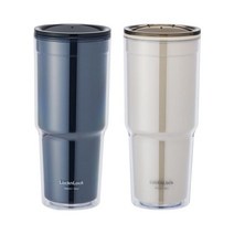 락앤락 더블월 차량용 콜드컵 900ml네이비/베이지 HAP502, 베이지, 900ml