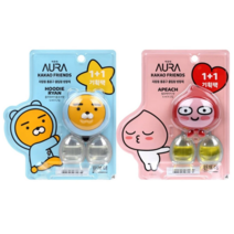 카카오 프렌즈 방향제 어피치 라이언 방향제 2개 송풍구클립 자동차 고급 차 차량 방향제, 어피치세트 1개 + 라이언세트 1개