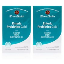 프라임헬스 엔테릭 프로바이오틱스 골드 500mg 60캡슐 2개월분 100억 유산균 장용성캡슐, 2박스