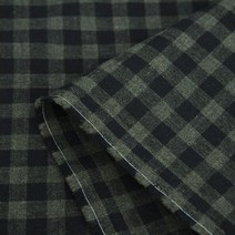 진흥 텍스타일 순면 선염 Dusty 체크 원단 Series 1 yard 기준, 카키
