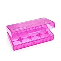 룸미러 차량 자동차 블랙박스 플라스틱 배터리 케이스 홀더 보관 상자 18650 CR123A 16340 컨테이너 가방 주최자, Transparent Red