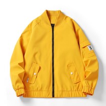 청소년 자전거 남성용 봄 가 캐주얼 경량 노란색 재킷 청소년 코트 파일럿 육군, 01 yellow_09 5XL