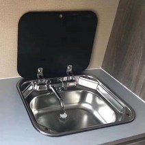 캠핑카 싱크대 개수대 세면대 카라반 싱크볼 접이식, 뚜껑이 따로 있는 싱크대