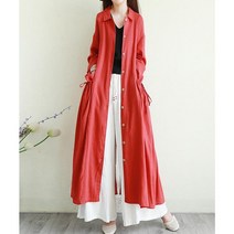 ZAZX트랜치코트옷 클래식 단아한 오버 롱 여성 봄 여름 계절 면린넨 재료 외 매치 와이드 루즈핏 숲