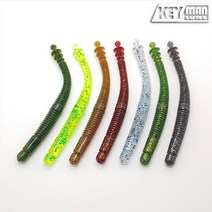 키맨루어 빅브렐라 5인치 플로팅 스트레이트웜 배스루어낚시, 레드 골드