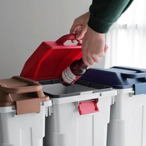 업소용 좁은공간 분리수거 쓰레기통 3P 신혼부부선물, 옵션, 45L 3p 색랜덤