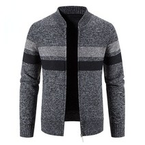 남성 데일리 가디건 니트웨어 지퍼 재킷 플러스 벨벳 두꺼운 재킷 스웨터