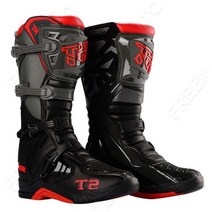 안전 오토바이 부츠 모토 크로스 엔듀로 전문 레이싱 오프로드 병 모터 보트 신발 인듀로 프로페셔널, 11, T2 Black Red B