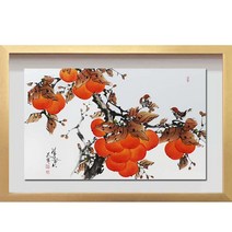 진품 / 항인판매 감그림 부자되는 액자 풍수 생기 동양화 그림 사무실그림 거실 사업장그림 감그림 화암 이영복 화백 부자되는그림