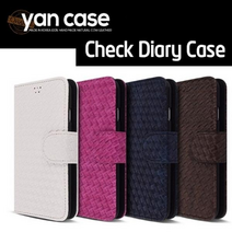 갤럭시그랜드2 GALAXY Grand2 얀케이스 체크다이어리, 화이트, 없음