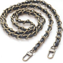 퀼팅맘 명품체인 가죽가방끈 가방스트랩 체인줄 3종, [앤틱] 블랙 120cm