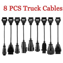 풀 세트 8 pcs 자동차 케이블 8 pcs 트럭 케이블 vd tcs cdp pro plus delphis vd ds150e cdp 용 MVD 자동 케이블
