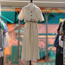 [나인스텝] N22NO2220 나인스텝 린넨 심플 포켓 반팔 원피스