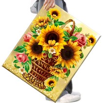 FASEN 액자 보석십자수 캔버스형 DIY 키트 40 x 50 cm, 1세트, FAN22.해바라기 꽃바구니