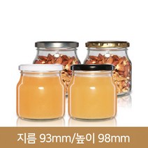 유리병 잼병 원형 YS500G(A) 82파이 (철마개), 철마개 검정, 1개