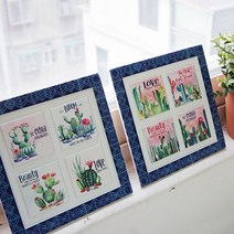 cocooning 20*20 선인장 타일 도자기 냄비받침 4style, 1Ea, 러브뷰티