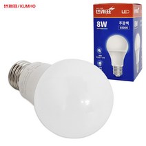 번개표 (LED전구 8W) E26 주광색 전구색 백열전구대체, 전구색 3000k, 1