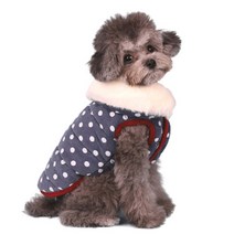 윙키뉴욕 겨울 강아지옷 강아지패딩 강아지 애견 반려견 소형견 대형견 겨울 점퍼 조끼 외출복 아우터 후리스 후드, 네이비