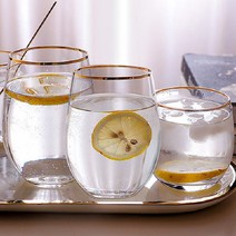 원형 글라스 유리컵 잔 홈카페 골드라인 주방용품, 쿠팡 원형 500ml, 쿠팡 본상품선택