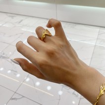 [레이어드순금반지] [KT알파쇼핑][한국금다이아몬드] 여자 순금 반지 큐 브이 레이어드 24K 3.75g 검지